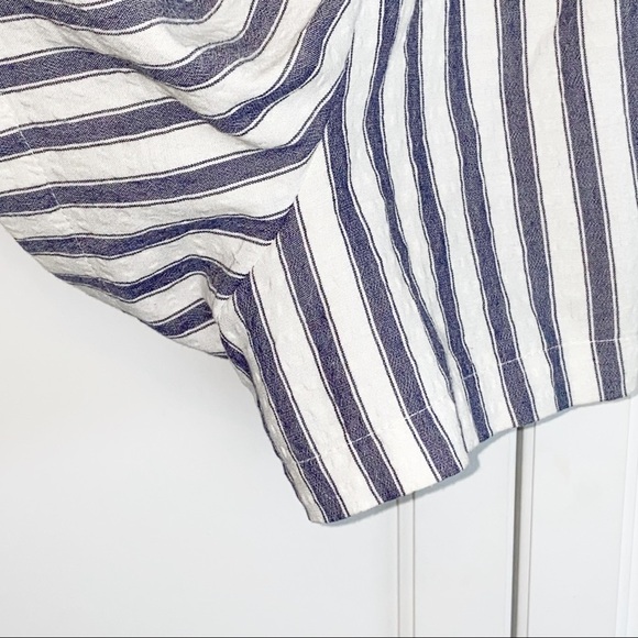 Urban Outfitters | George Blue Stripe Buckle High Waisted Shorts Small - Picture 10 of 12